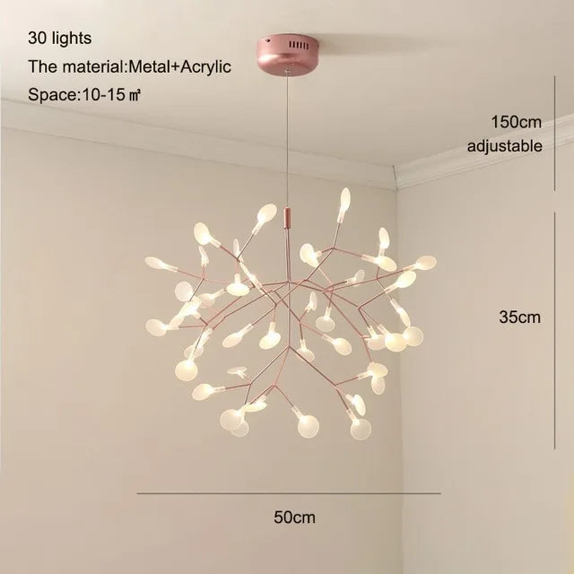 Nordic Firefly Chandelier | Gold, Black & Rose Gold | Living Room & Dining Room
