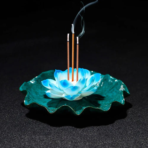 Ceramic Lotus Incense Burner