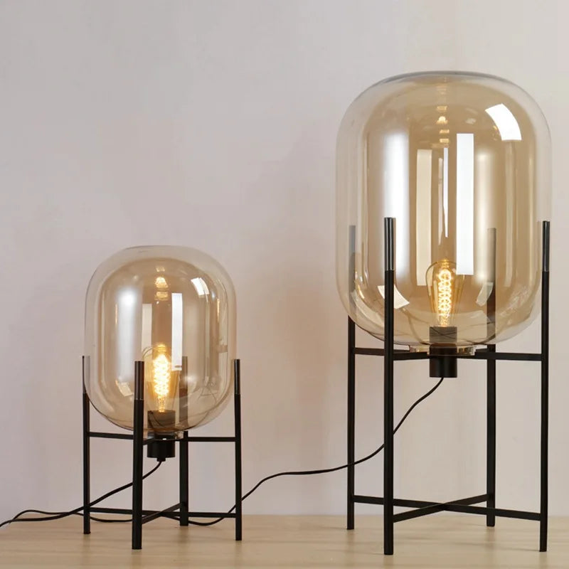 Nordic Luxury Glass LED Floor Lamp | Designer Standing Light for Living Room & Bedroom