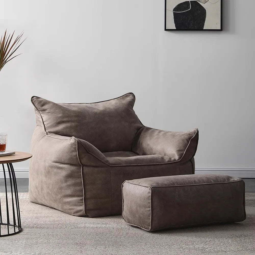 Momo Oversized Bean Bag Lounge Chair with Optional Ottoman