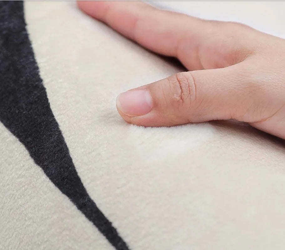 Black & White Plaid Plush Rug