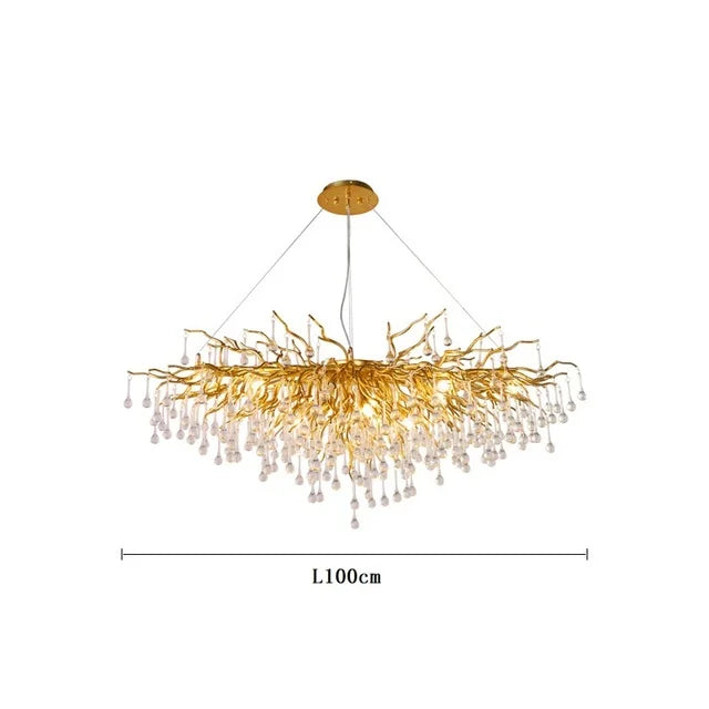 Nordic Crystal Chandelier | Chrome & Gold | Dining Room & Living Room