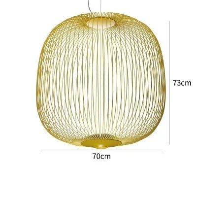 Nordic Birdcage Mesh Pendant Light | Sculptural Metal Chandelier