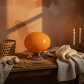White Globe Shell Glass Table Lamp | Italian Retro Bedside Lamp for Bedroom & Entryway