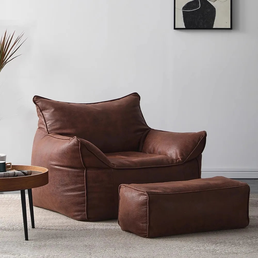 Momo Oversized Bean Bag Lounge Chair with Optional Ottoman