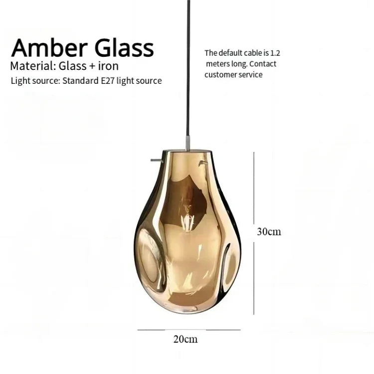 Lustre Gouttes de Verre Multicolore