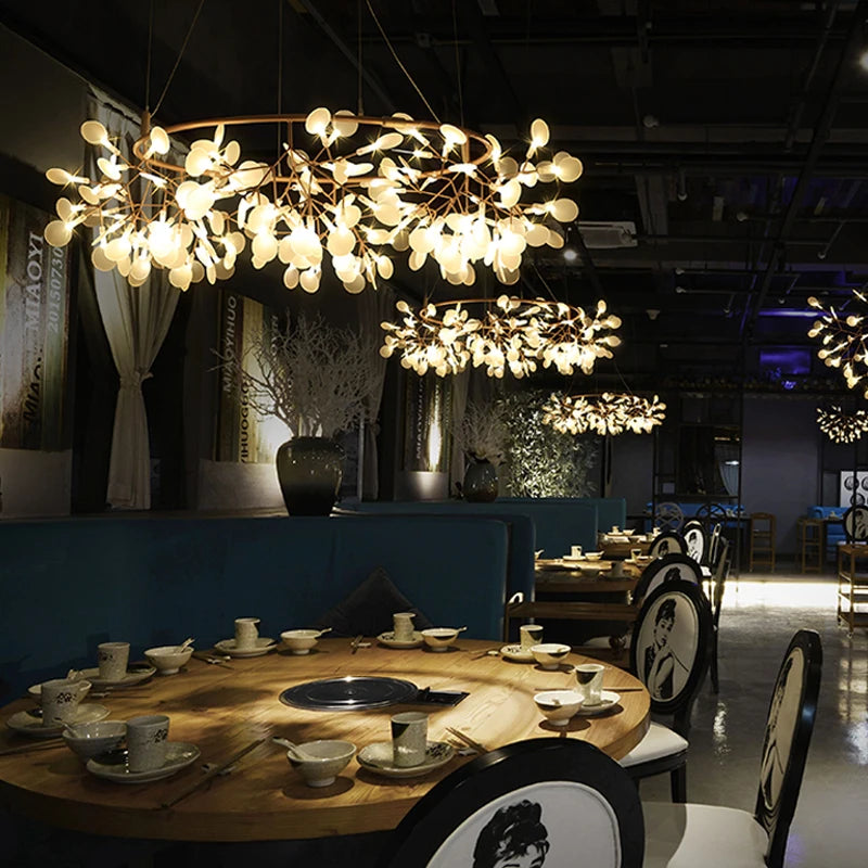 Nordic Firefly Chandelier | Gold, Black & Rose Gold | Living Room & Dining Room