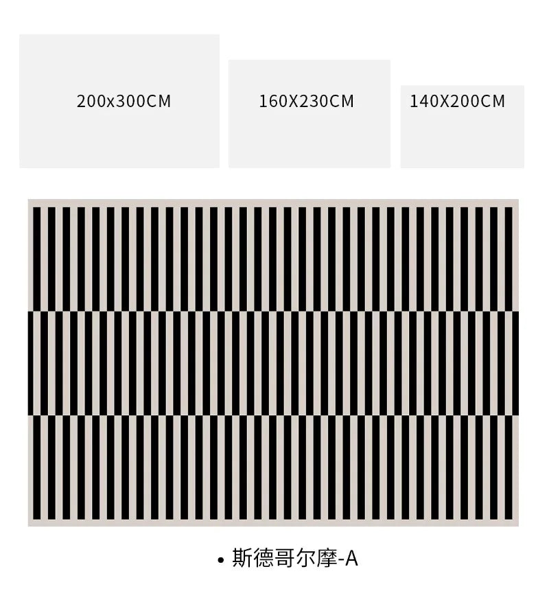 Black & White Plaid Plush Rug