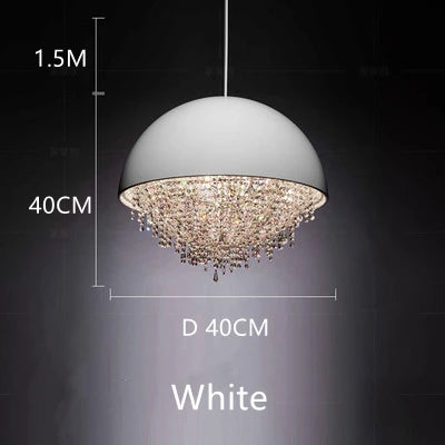 Crystal Glass Round Chandelier | Modern Minimalist | Living Room & Dining Room