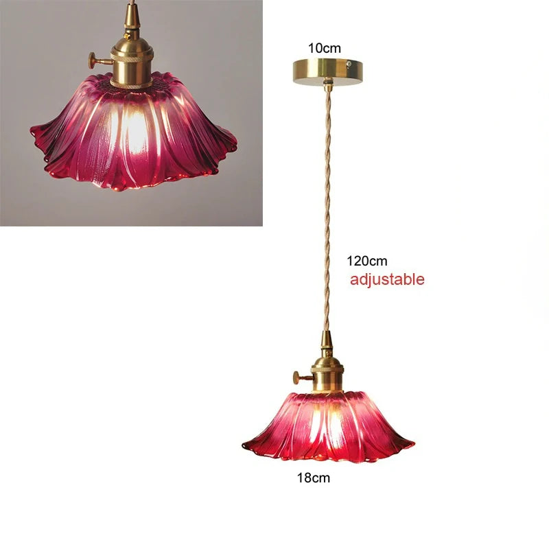 Flower Glass Pendant Light | Nordic Art Deco Hanging Lamp