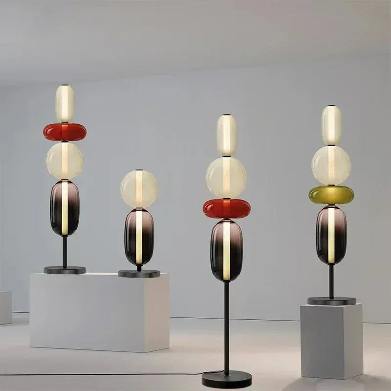 Italian Coloured Glass LED Floor Lamp