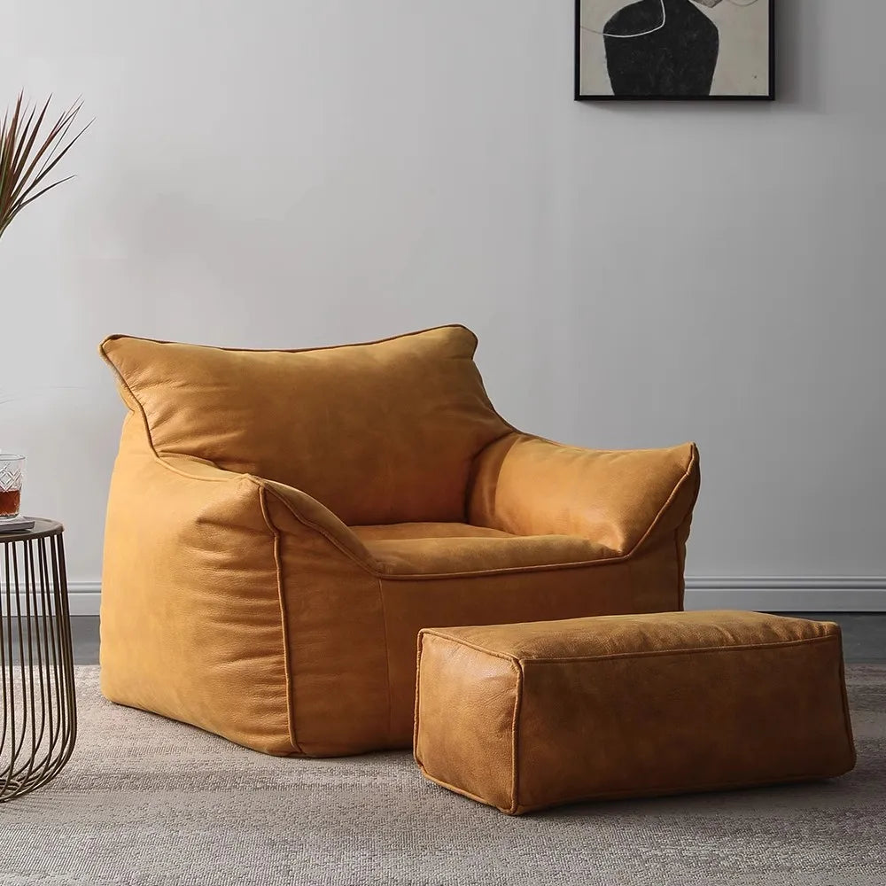 Momo Oversized Bean Bag Lounge Chair with Optional Ottoman