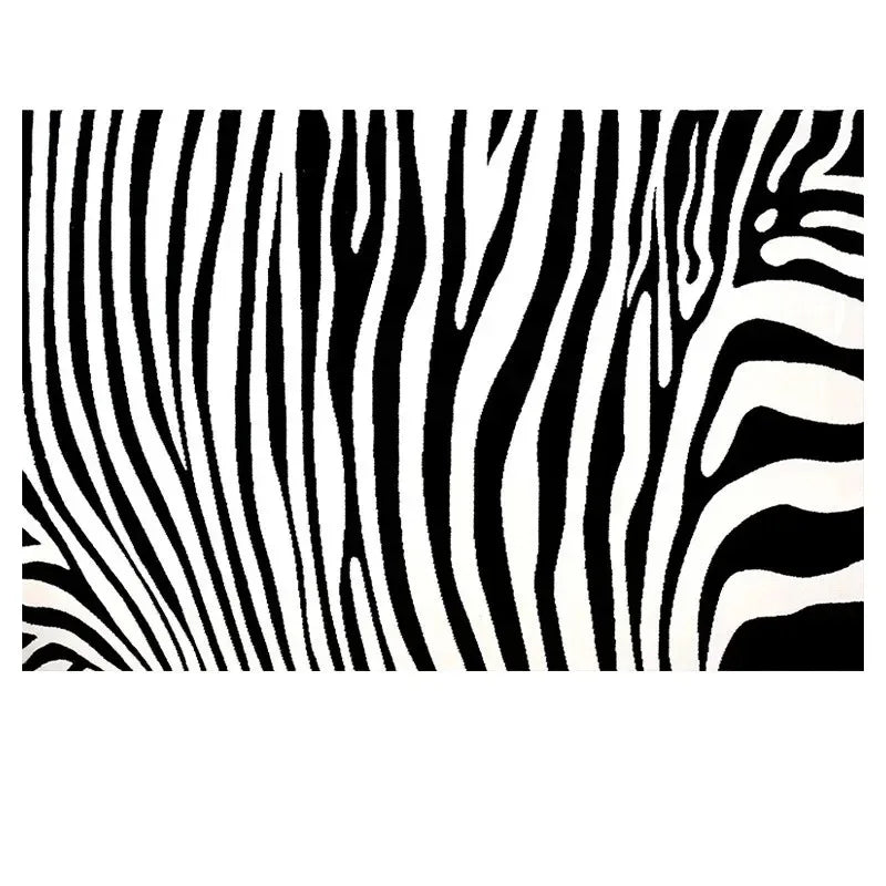 Black & White Plaid Plush Area Rug | Soft Fluffy Carpet for Living Room & Bedroom