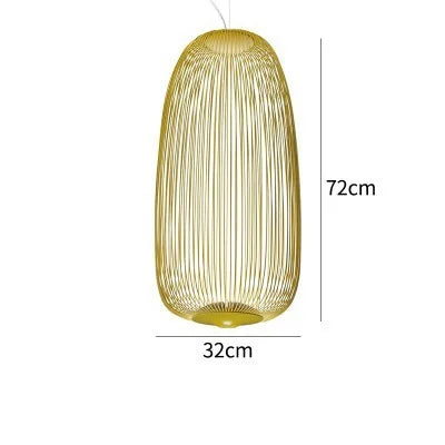 Nordic Birdcage Mesh Pendant Light | Sculptural Metal Chandelier