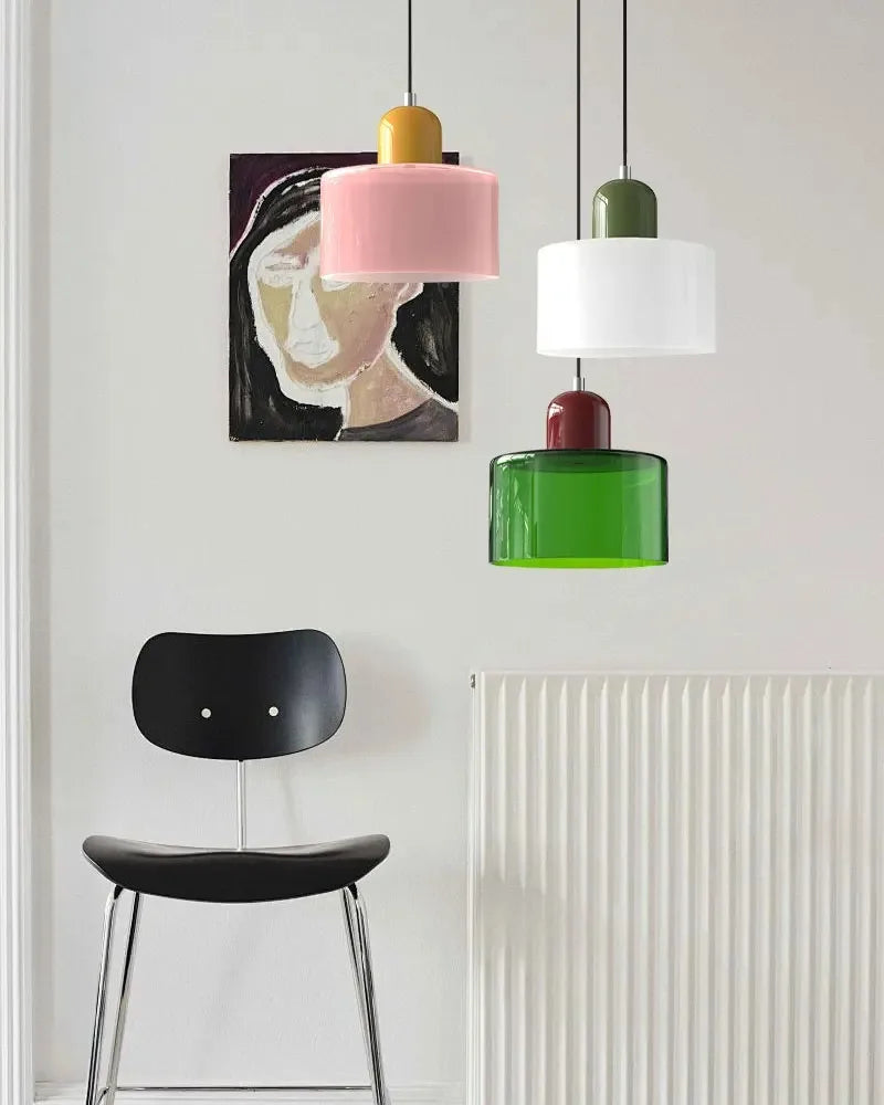 Artisan Coloured Glass LED Pendant Light | E27 Cord Pendant