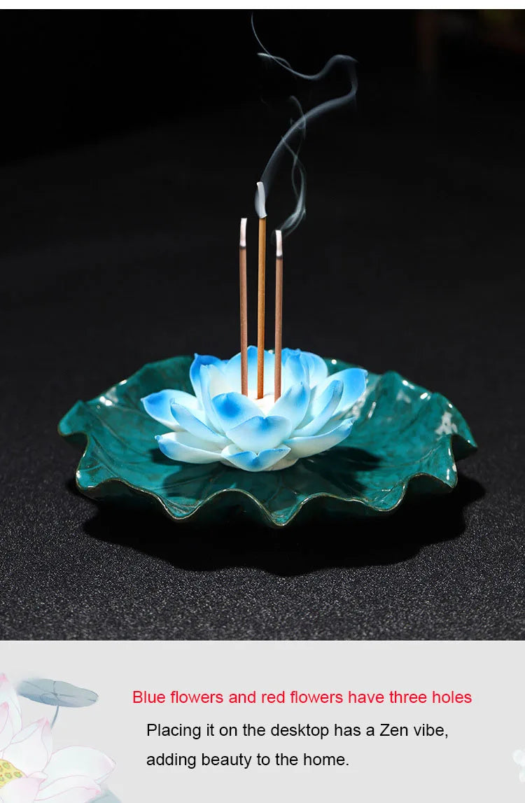 Ceramic Lotus Incense Burner