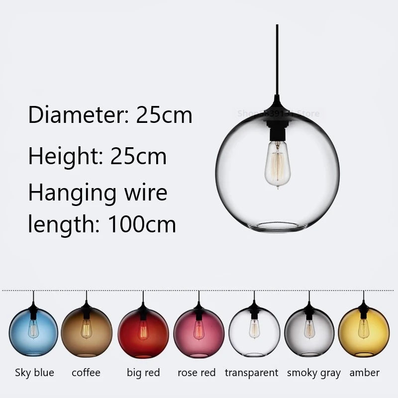 Nordic Stained Glass Pendant Light | Colourful Hanging Lamp for Dining Room & Kitchen