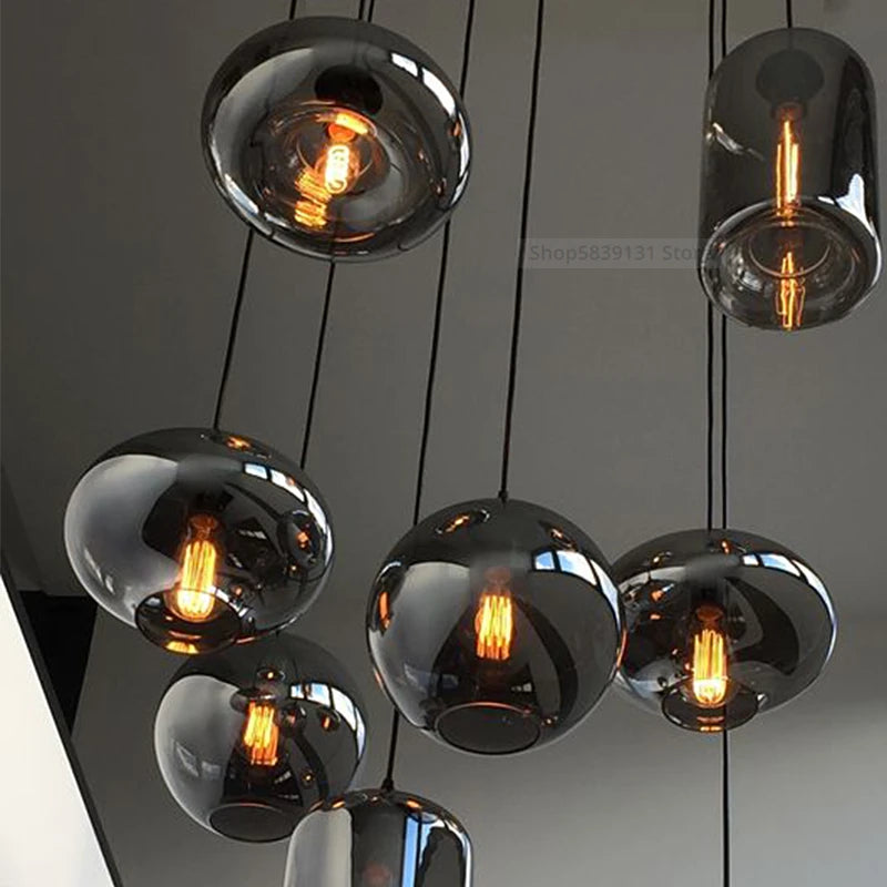 Nordic Stained Glass Pendant Light | Colourful Hanging Lamp for Dining Room & Kitchen