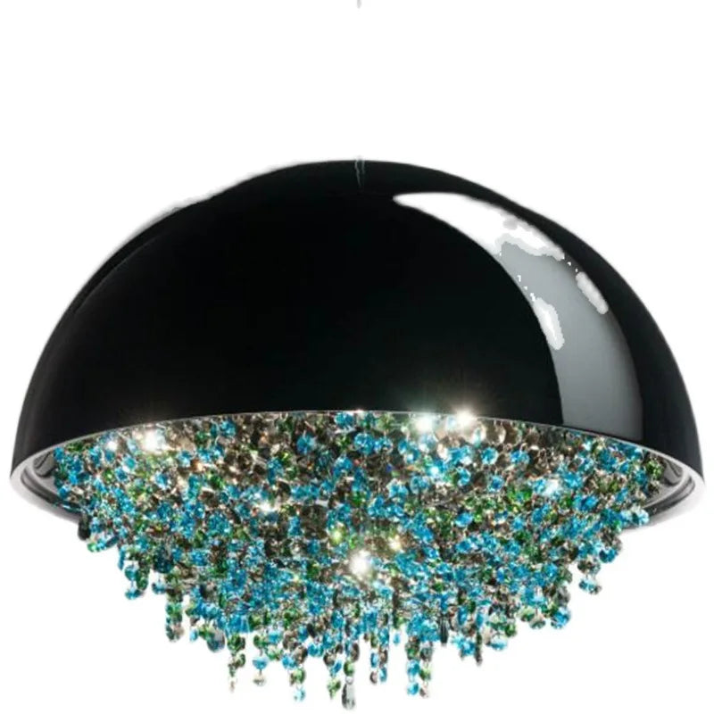 Crystal Glass Round Chandelier | Modern Minimalist | Living Room & Dining Room
