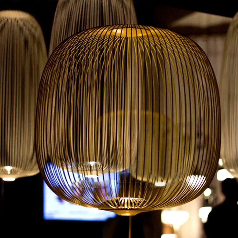 Nordic Birdcage Mesh Pendant Light | Sculptural Metal Chandelier