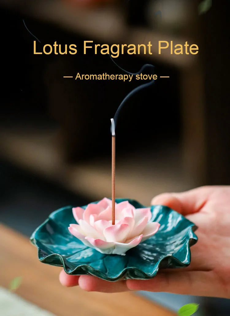 Ceramic Lotus Incense Burner