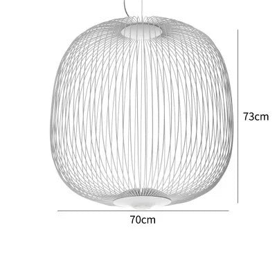 Nordic Birdcage Mesh Pendant Light | Sculptural Metal Chandelier
