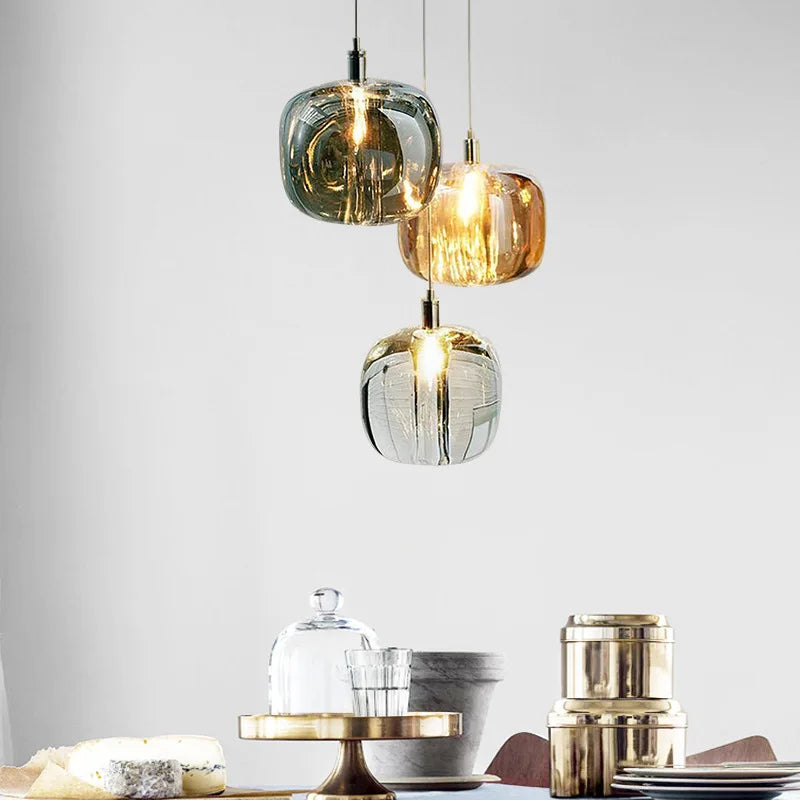 Minimalist Crystal Pendant Chandelier | Dimmable G4 LED Light for Bedroom & Living Room