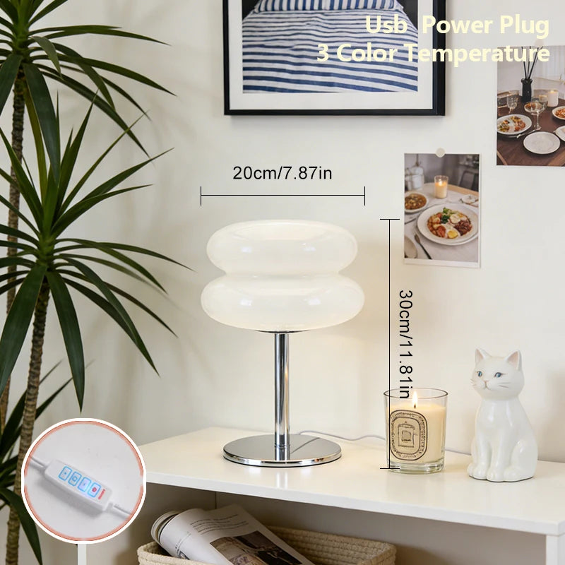 Macaron Double Layer Glass Table Lamp