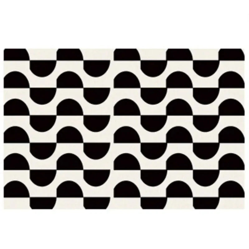 Black & White Plaid Plush Area Rug | Soft Fluffy Carpet for Living Room & Bedroom