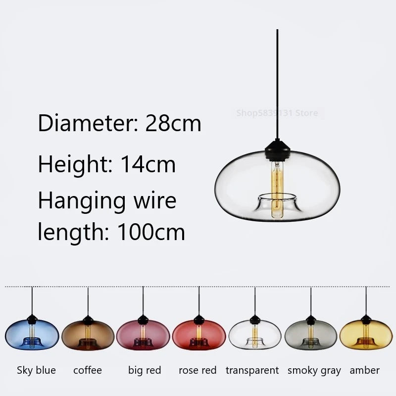 Nordic Stained Glass Pendant Light | Colourful Hanging Lamp for Dining Room & Kitchen