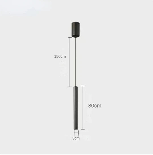 Linear LED Pendant Light | Minimalist Italian Design | Black or White | 80–120 cm