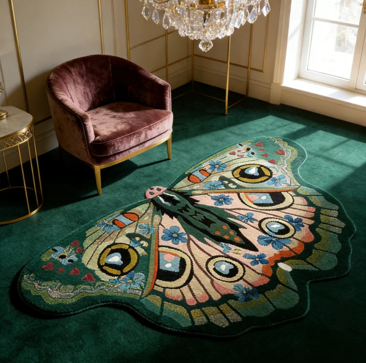 Butterfly-Shaped Plush Area Rug | Soft Non-Slip Carpet