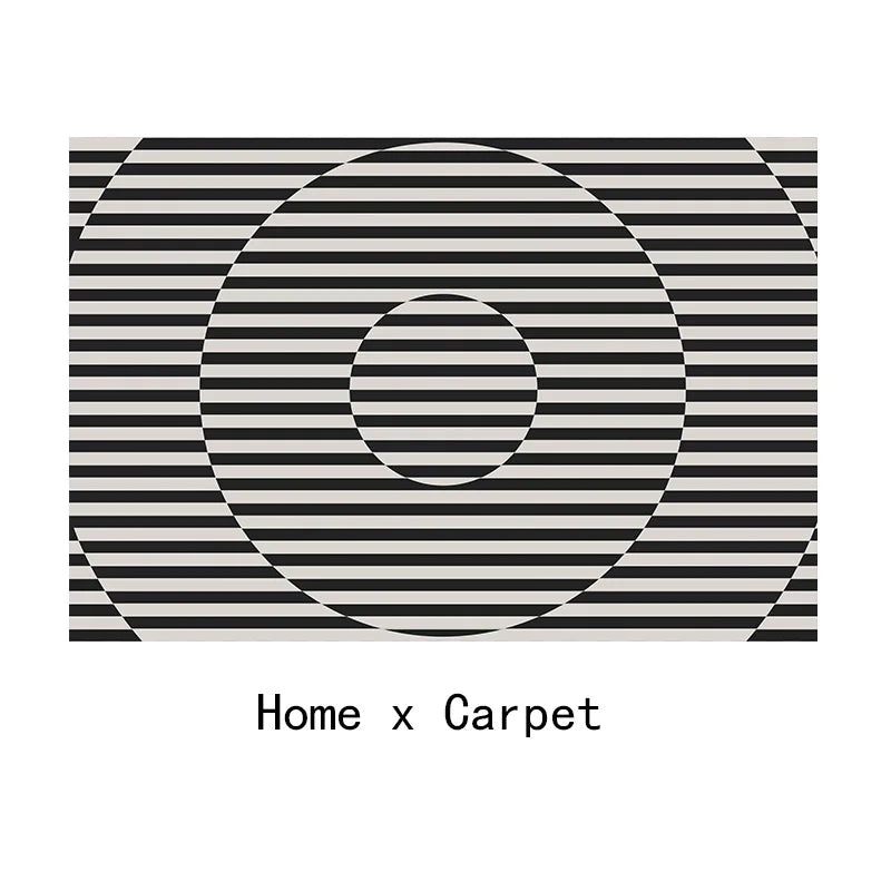 Black & White Plaid Plush Area Rug | Soft Fluffy Carpet for Living Room & Bedroom