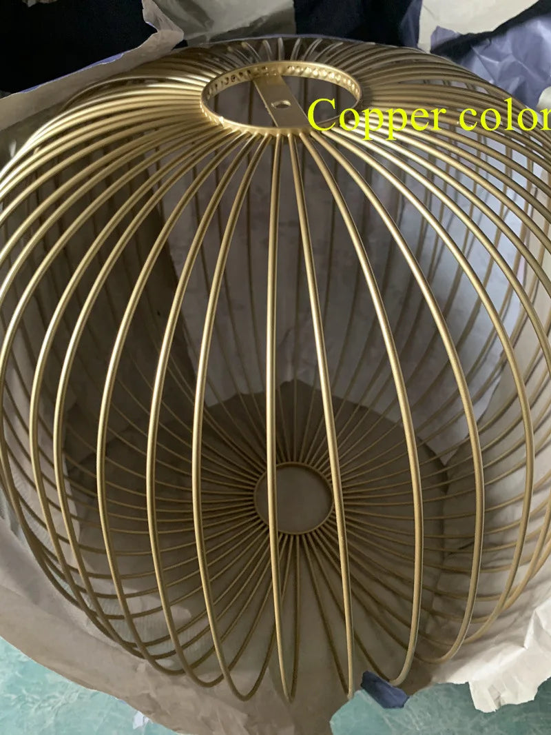 Nordic Birdcage Mesh Pendant Light | Sculptural Metal Chandelier