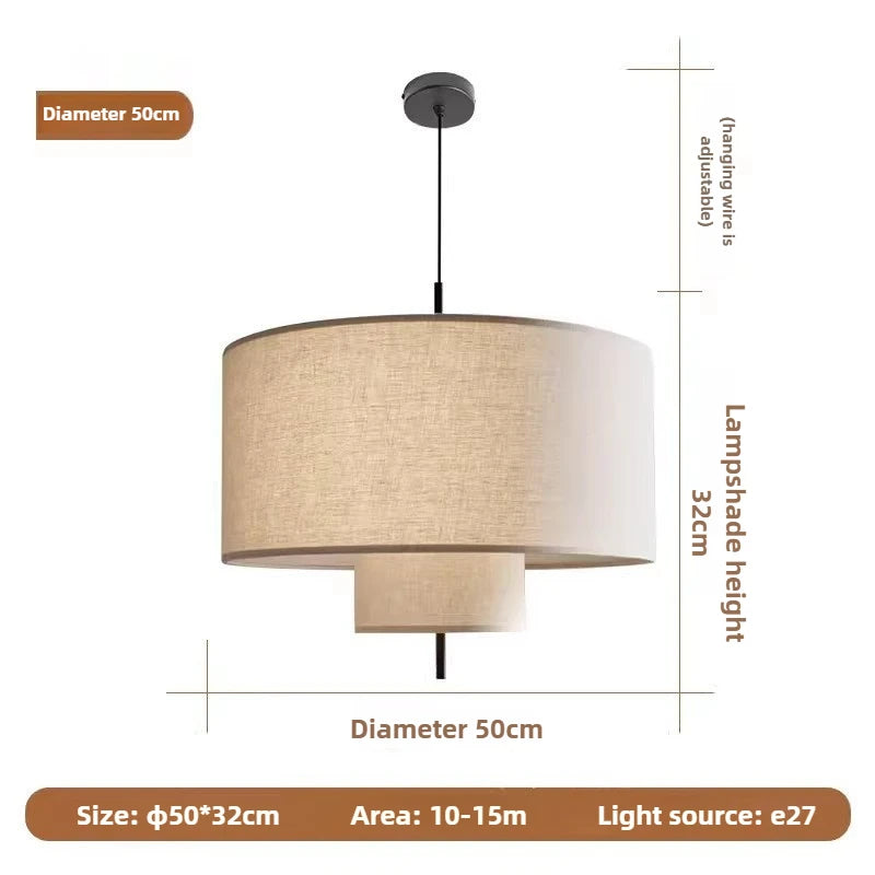 Wabi-Sabi Linen Pendant Lamp | Handmade Cloth Chandelier
