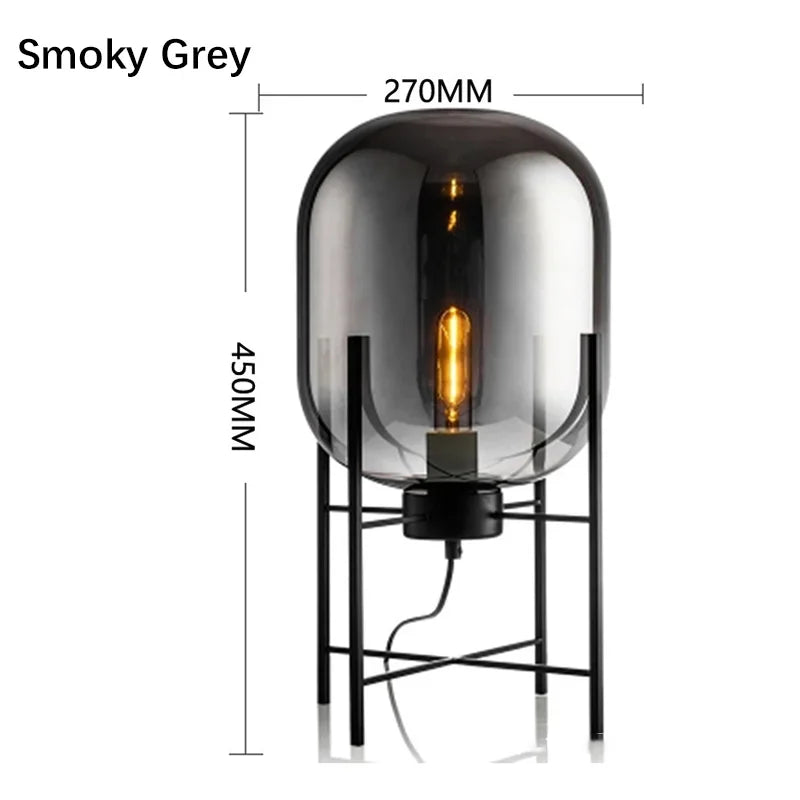 Nordic Luxury Glass LED Floor Lamp | Designer Standing Light for Living Room & Bedroom