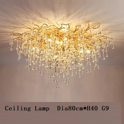 Nordic Crystal Chandelier | Chrome & Gold | Dining Room & Living Room