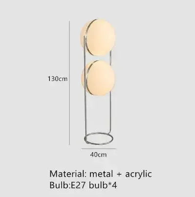Nordic Bauhaus Floor Lamp | Acrylic Ball | Living Room & Bedroom