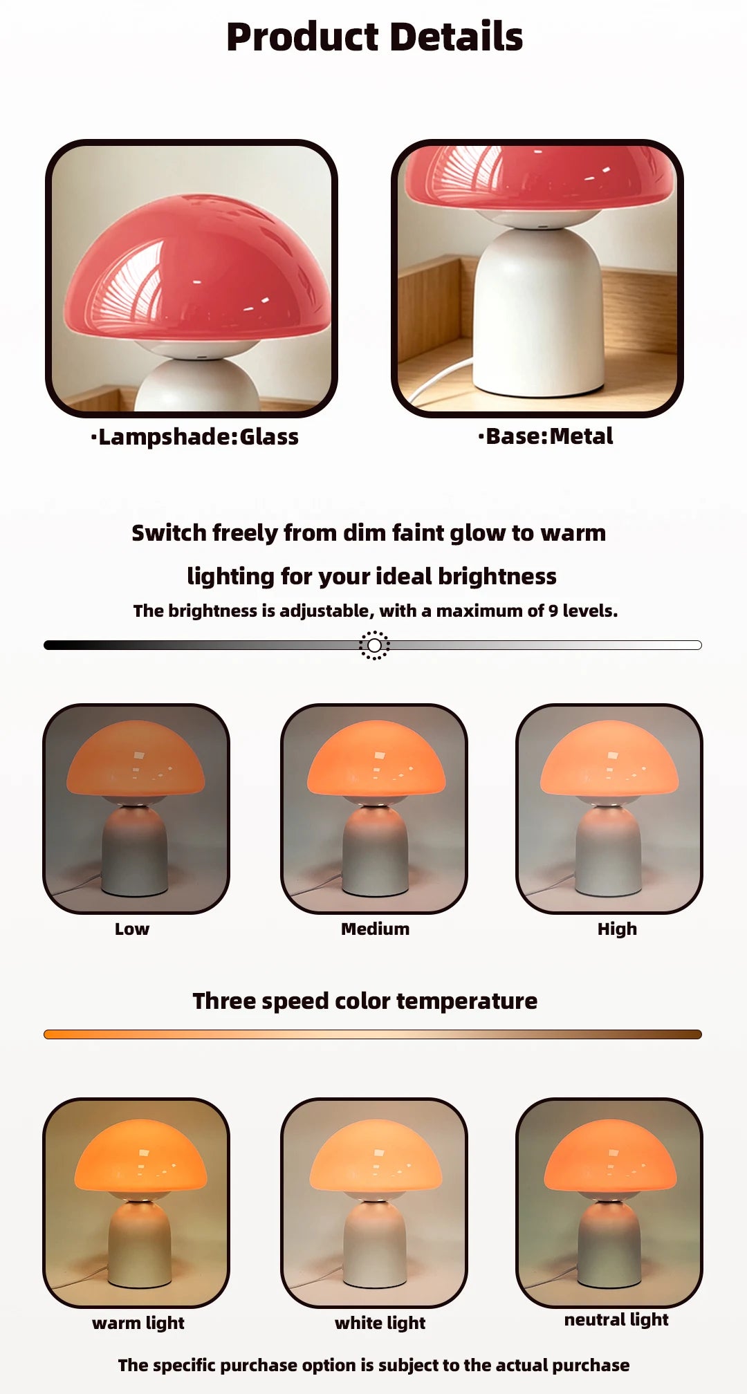 Murano Glass Mushroom Cove Table Lamp