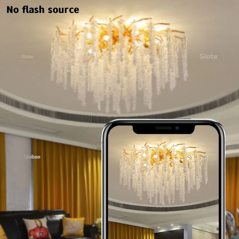 Round K9 Crystal Chandelier | Gold & Silver | Bedroom, Living Room & Dining Room