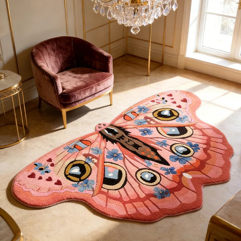 Butterfly-Shaped Plush Area Rug | Soft Non-Slip Carpet