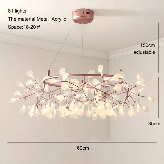 Nordic Firefly Chandelier | Gold, Black & Rose Gold | Living Room & Dining Room