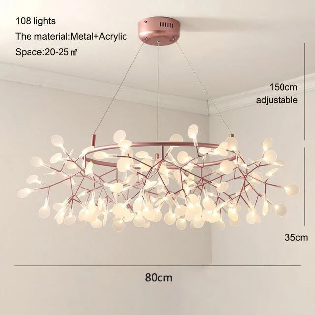 Nordic Firefly Chandelier | Gold, Black & Rose Gold | Living Room & Dining Room