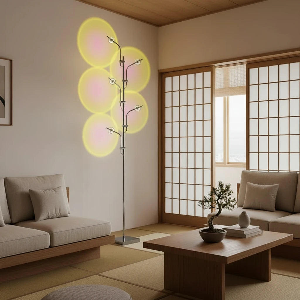 Rainbow LED Projection Floor Lamp | Nordic Luxury Arc Light