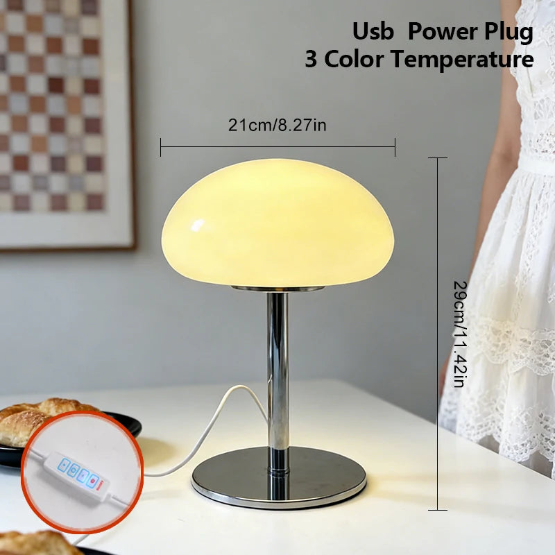 Cloud Art Glass Table Lamp | Dimmable Touch LED Bedside Lamp for Bedroom & Living Room