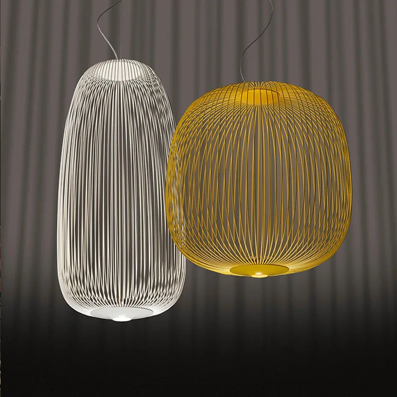 Nordic Birdcage Mesh Pendant Light | Sculptural Metal Chandelier