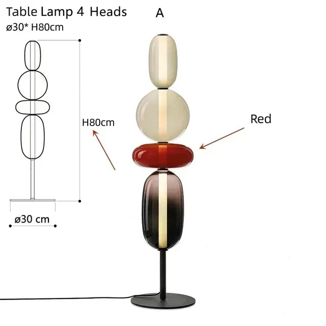 Italian Coloured Glass LED Floor Lamp