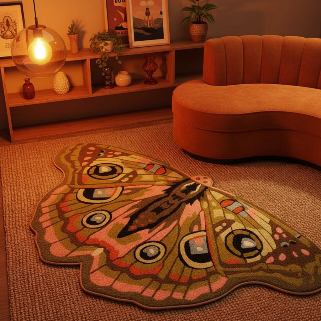 Butterfly-Shaped Plush Area Rug | Soft Non-Slip Carpet
