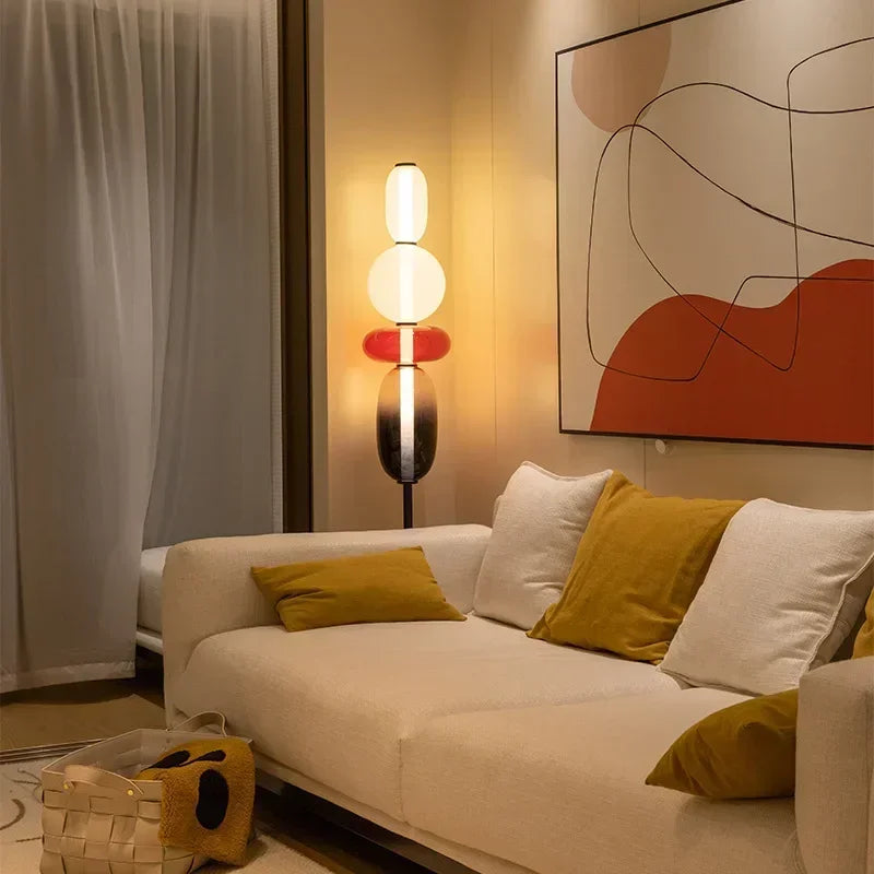 Italian Coloured Glass LED Floor Lamp