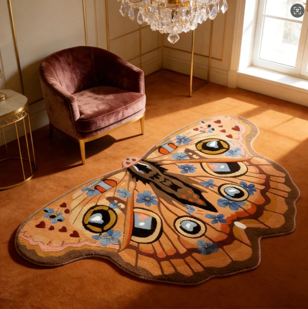 Butterfly-Shaped Plush Area Rug | Soft Non-Slip Carpet